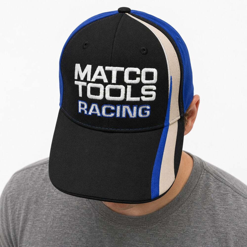 Matco Tools Racing Hat Black Embroidered Cotton Adjustable